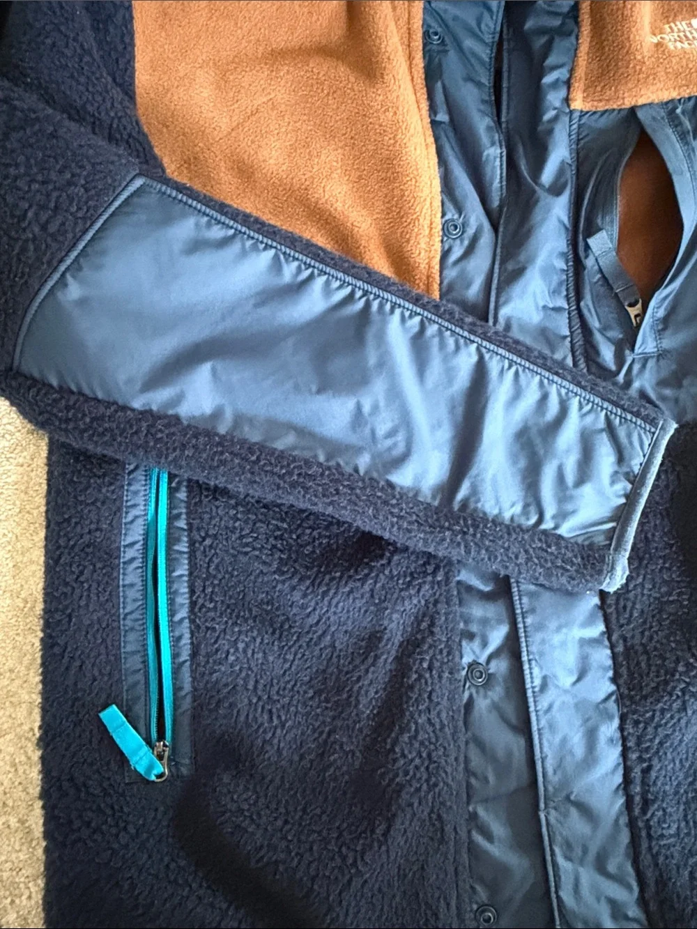 The North Face Kids Navy and Rust Fleece Jacket